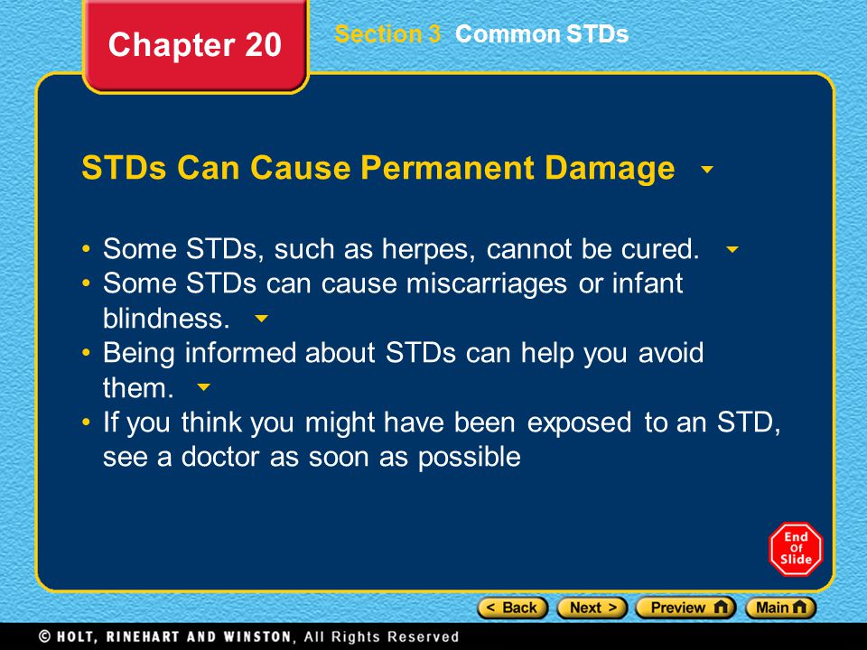 STDs Can Cause Permanent Damage