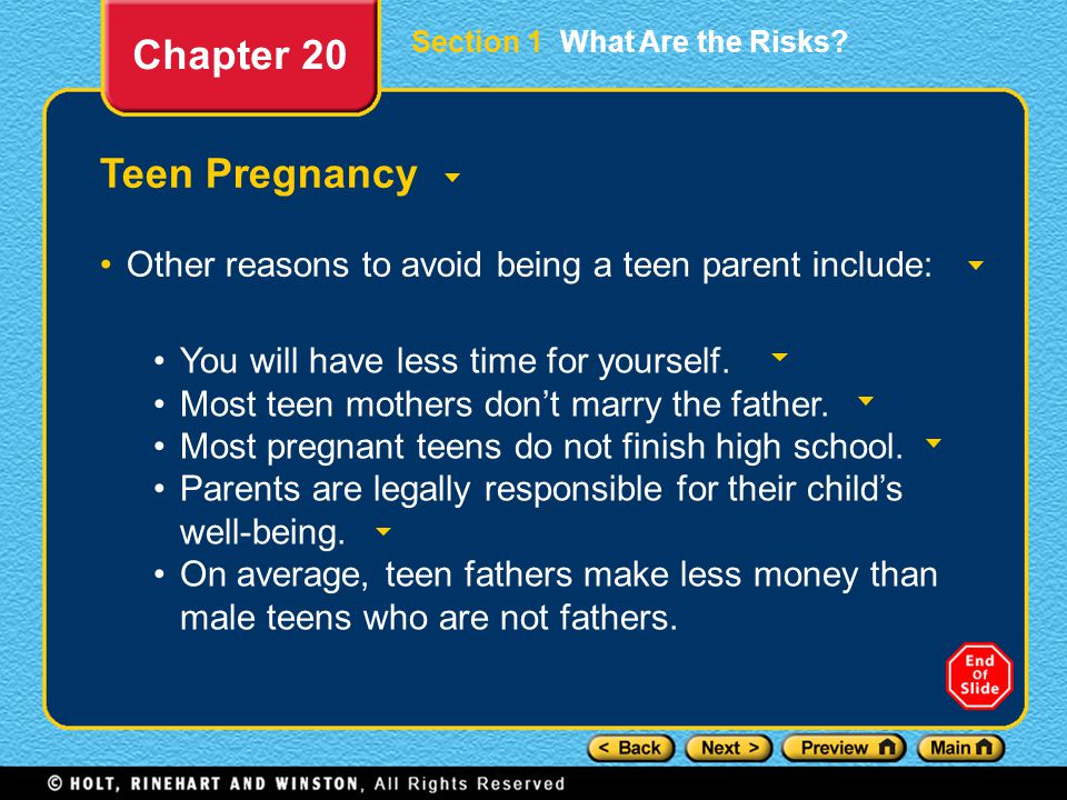 Chapter 20 Teen Pregnancy