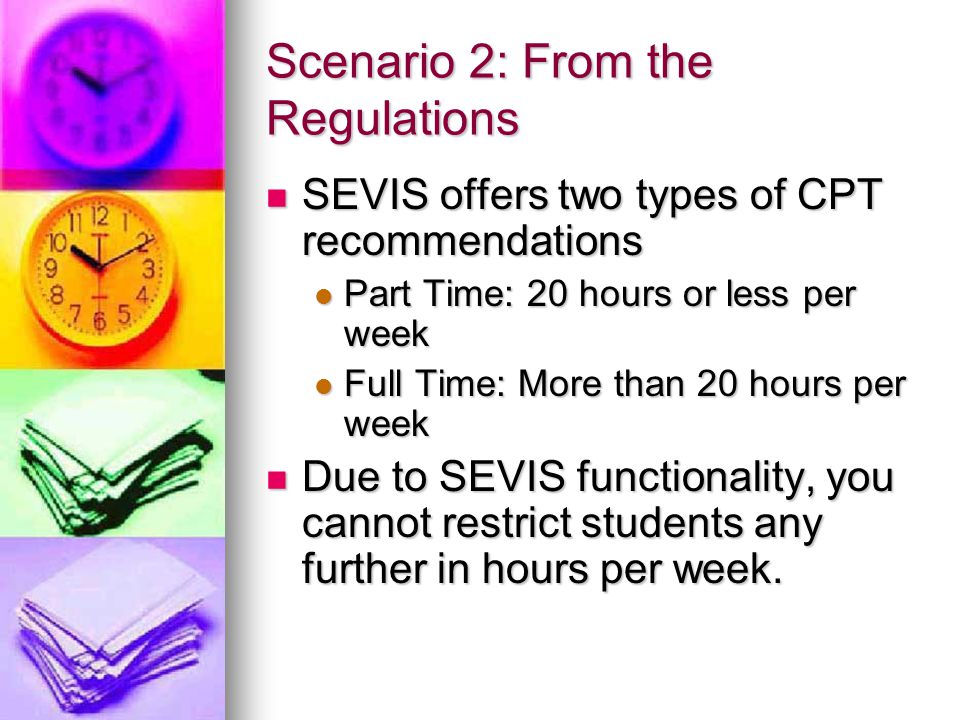 Scenario 2: From the Regulations