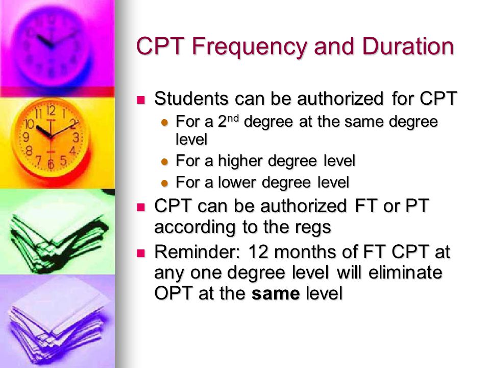 CPT Frequency and Duration