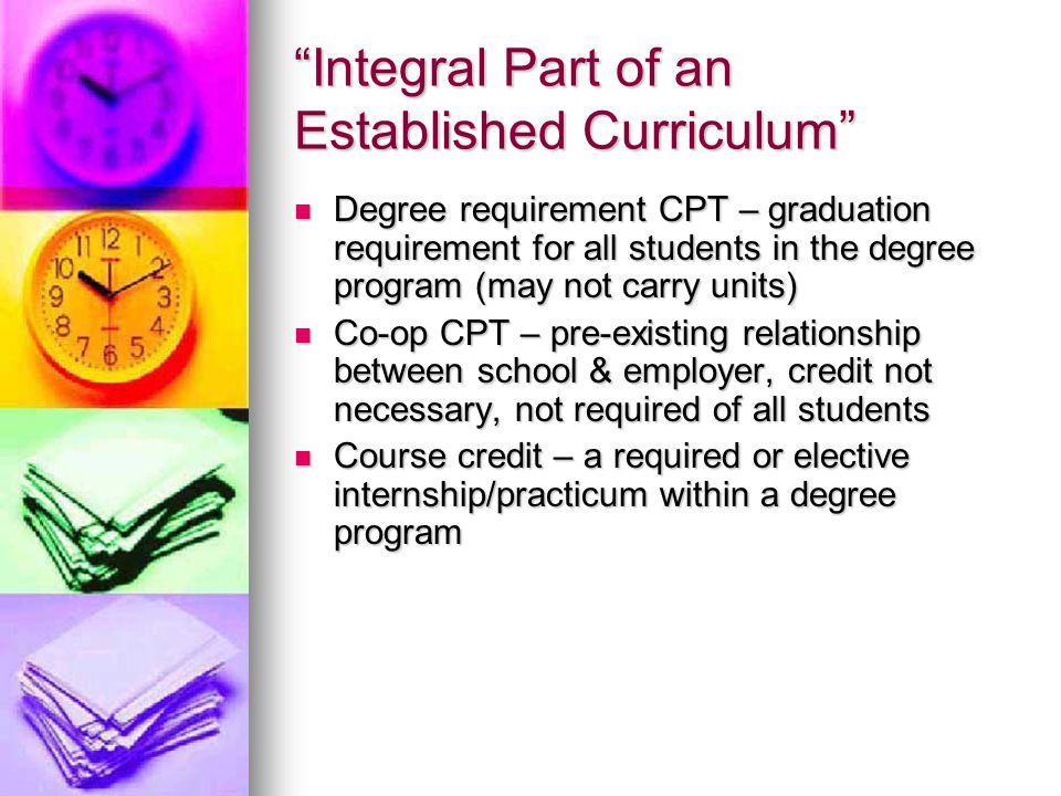 Integral Part of an Established Curriculum