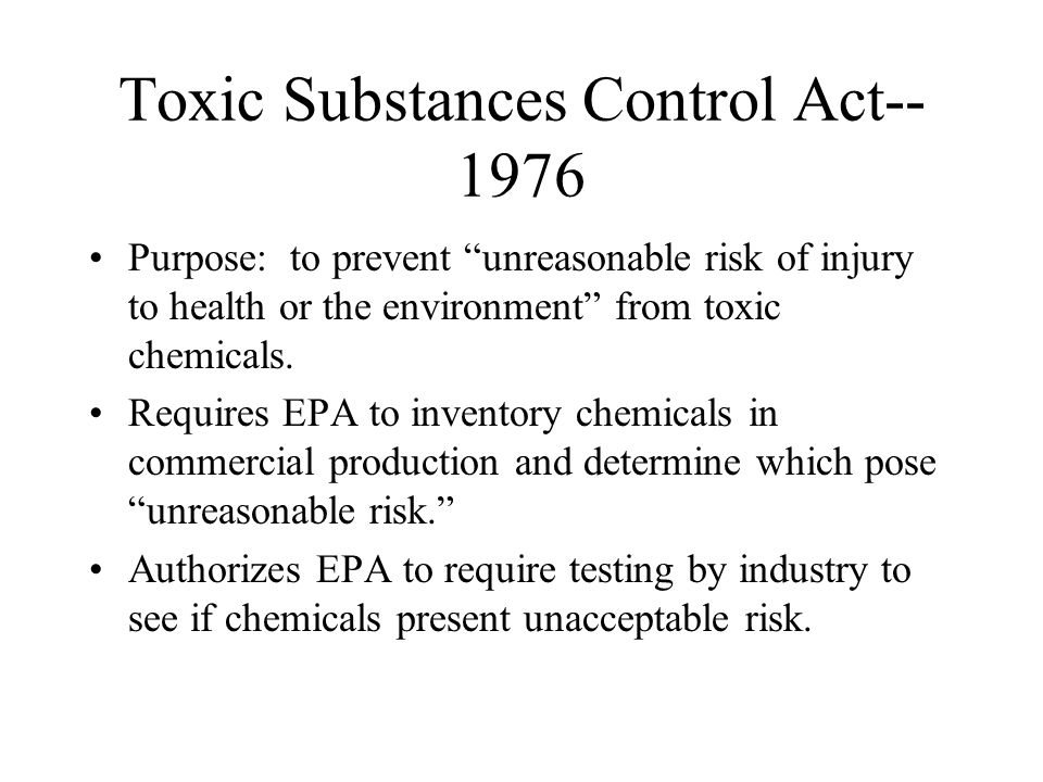 Toxic Substances Control Act--1976