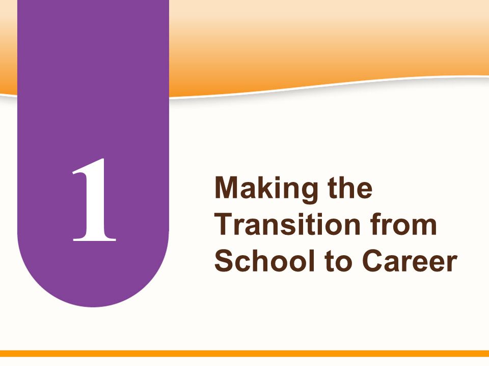 1 Making the Transition from School to Career
