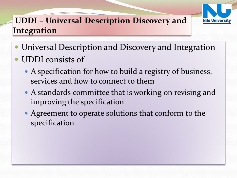 UDDI – Universal Description Discovery and Integration