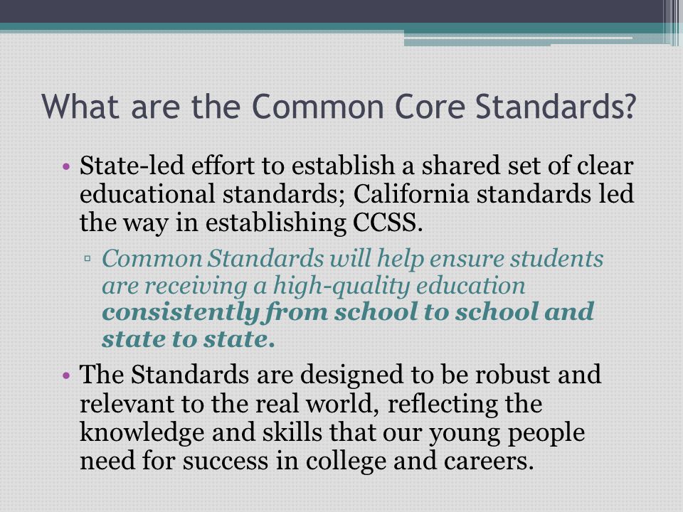 What are the Common Core Standards