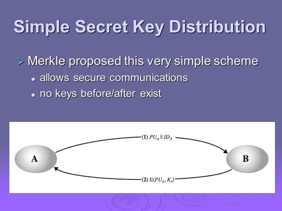 Simple Secret Key Distribution