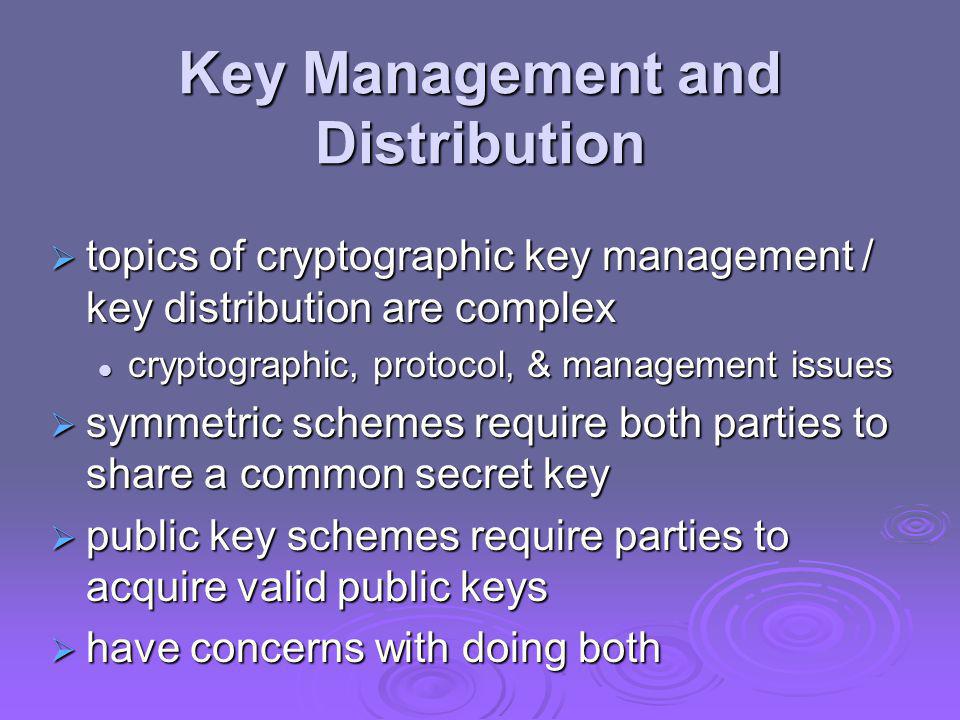 Key Management and Distribution