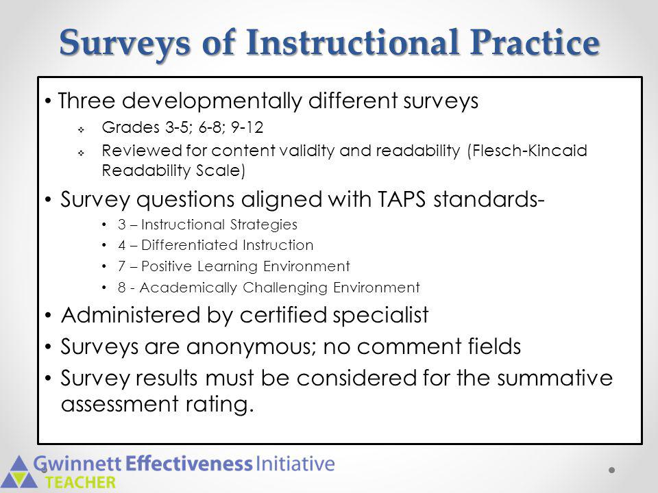 Surveys of Instructional Practice