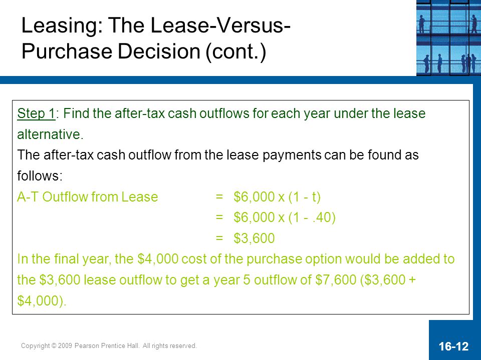 Leasing: The Lease-Versus- Purchase Decision (cont.)