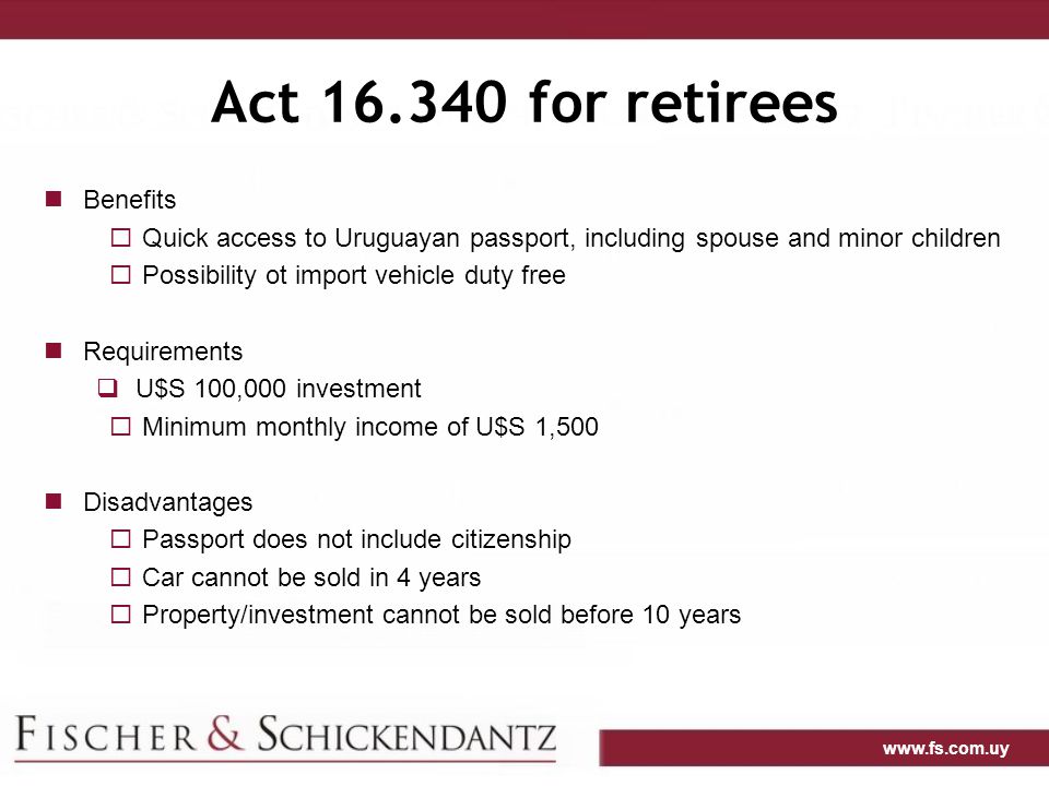 Act for retirees Benefits