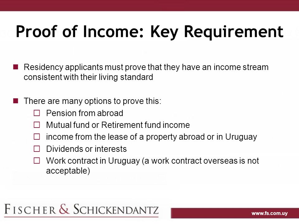 Proof of Income: Key Requirement