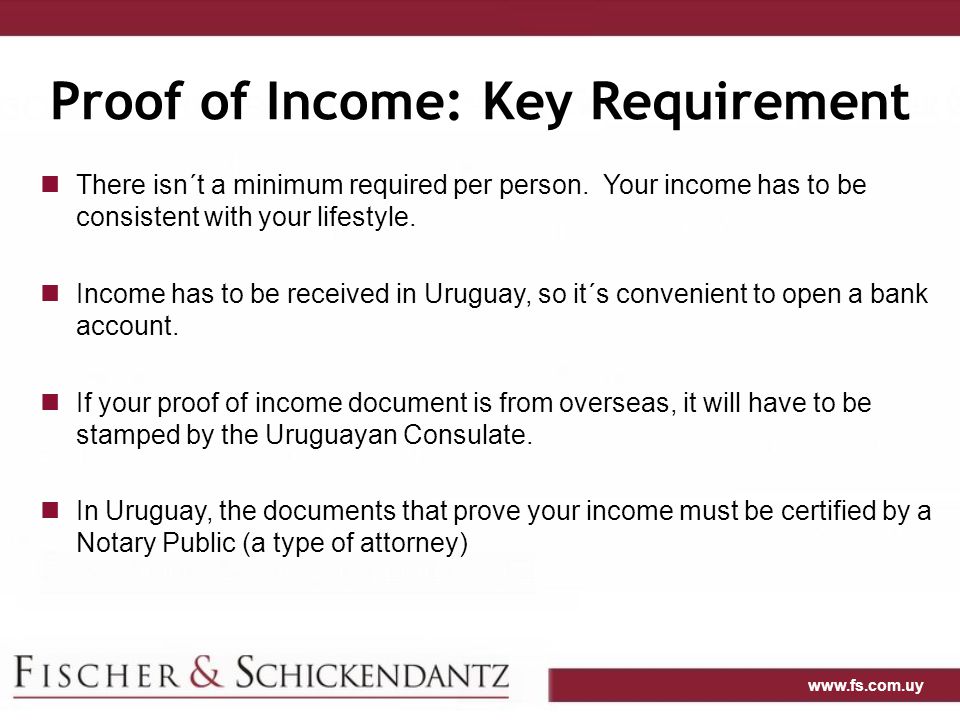 Proof of Income: Key Requirement