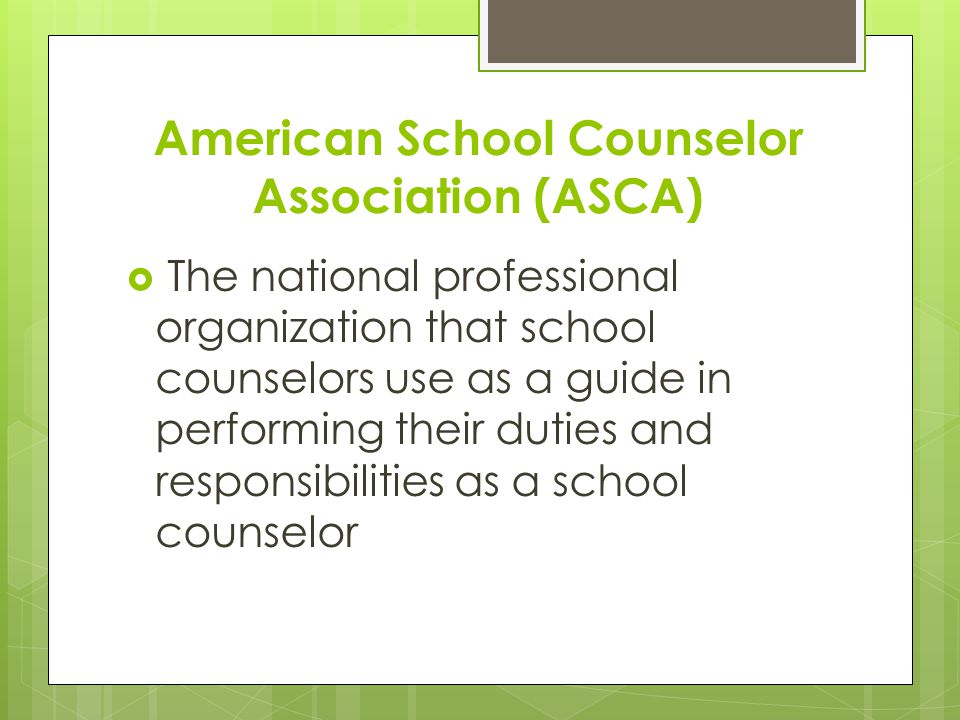 American School Counselor Association (ASCA)