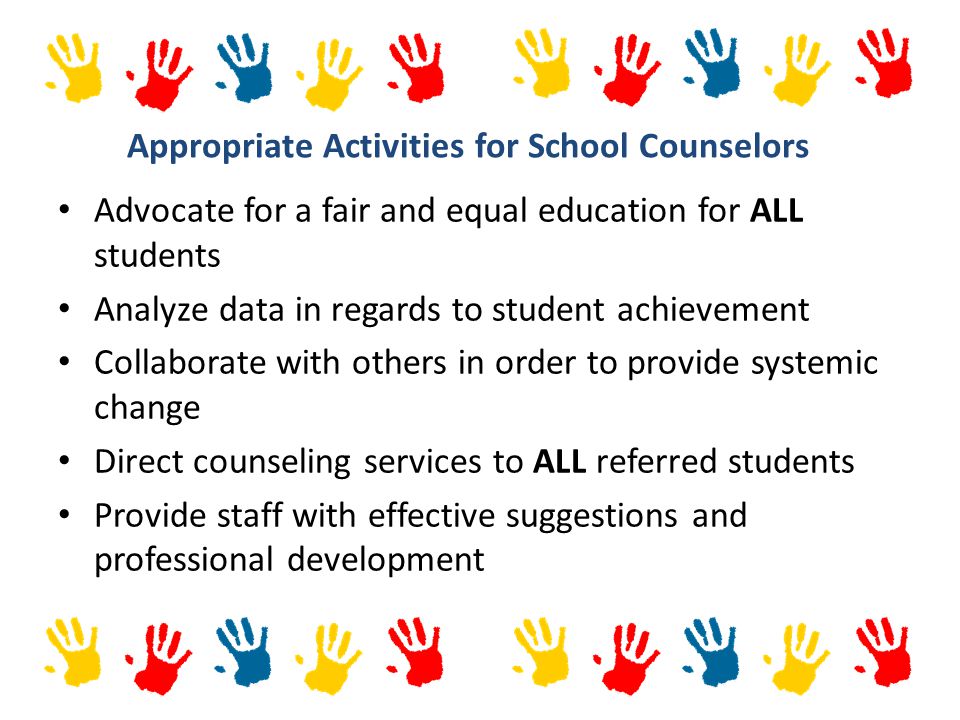 Appropriate Activities for School Counselors