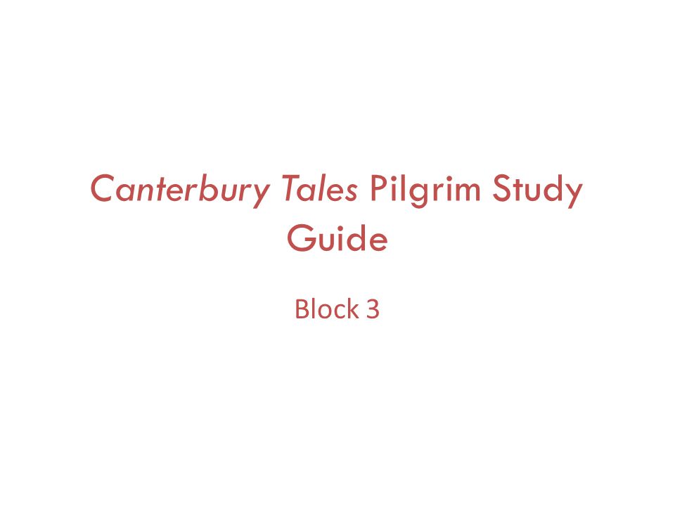 Canterbury Tales Pilgrim Chart
