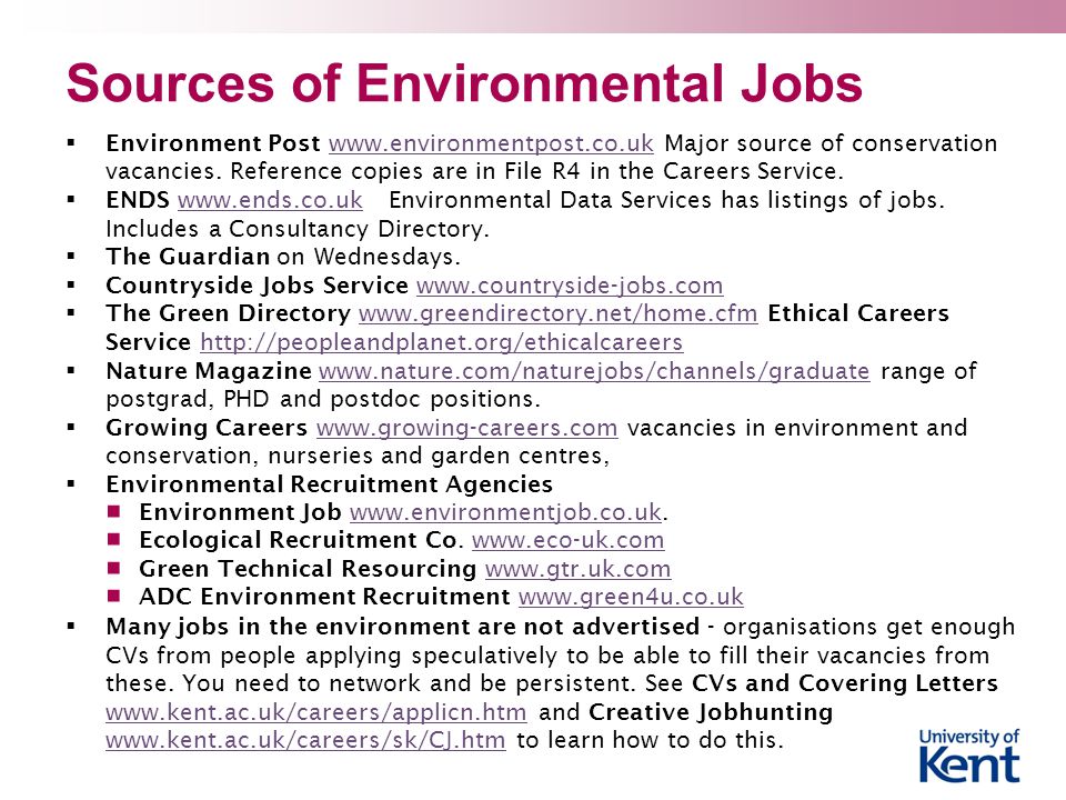 Sources of Environmental Jobs