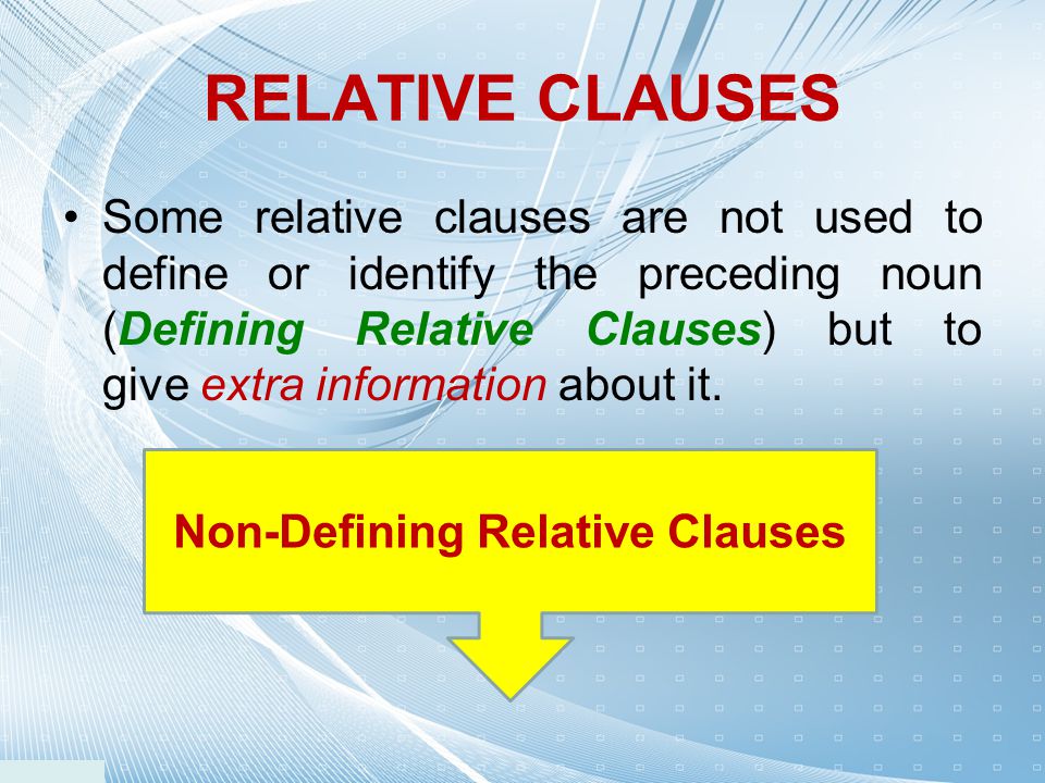 Non-Defining Relative Clauses