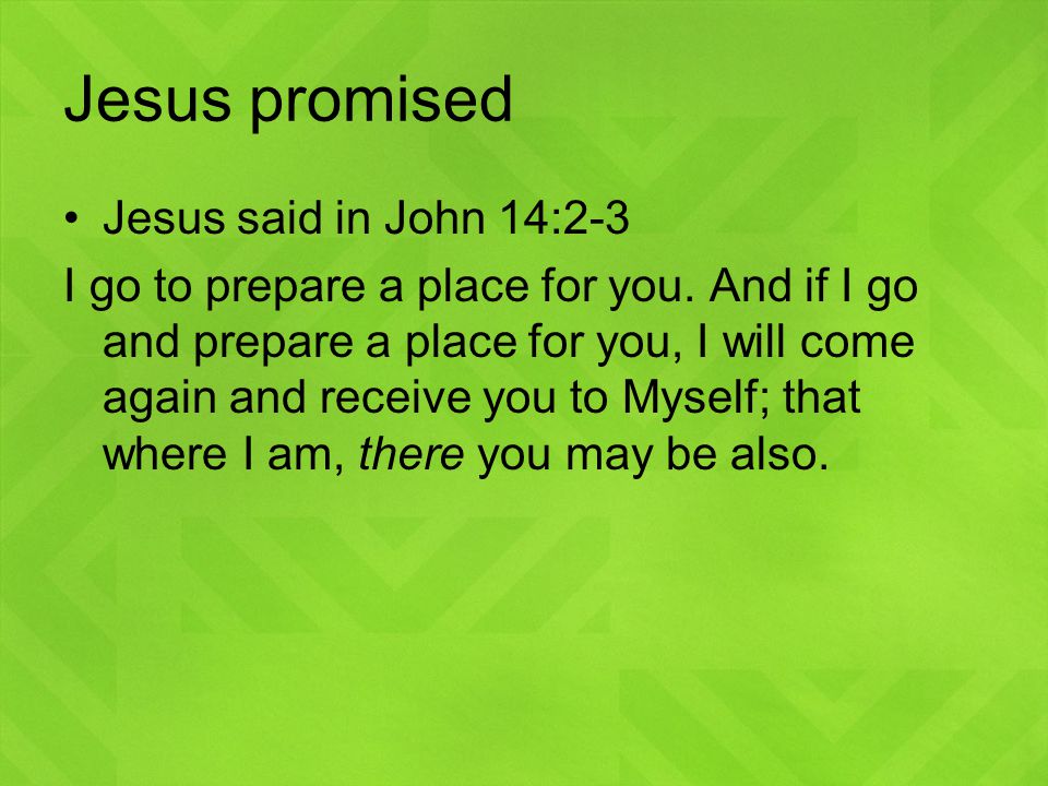 Jesus promised Jesus said in John 14:2-3