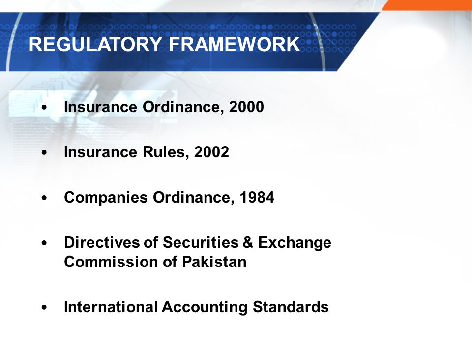 REGULATORY FRAMEWORK Insurance Ordinance, 2000 Insurance Rules, 2002