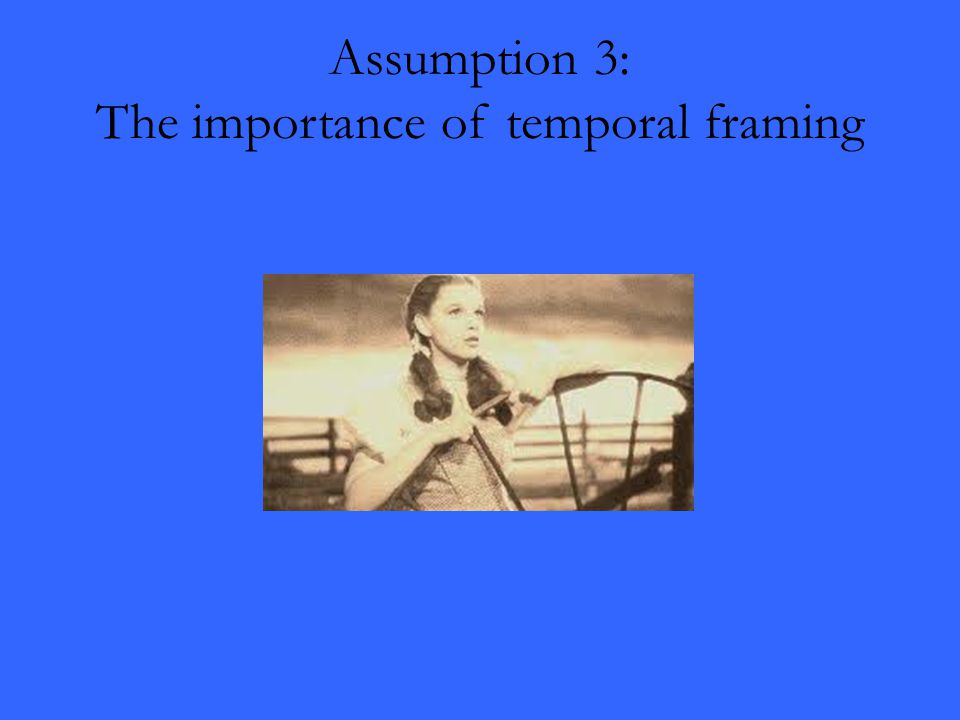 Assumption 3: The importance of temporal framing