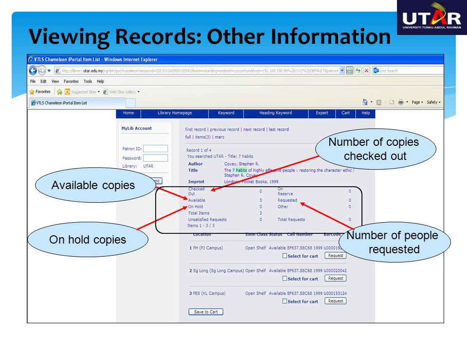 Viewing Records: Other Information
