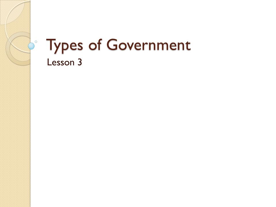 Types of Government Lesson 3