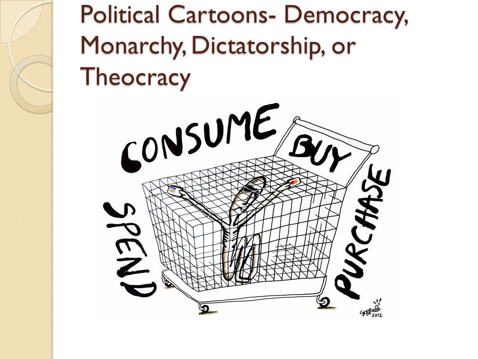 Political Cartoons- Democracy, Monarchy, Dictatorship, or Theocracy