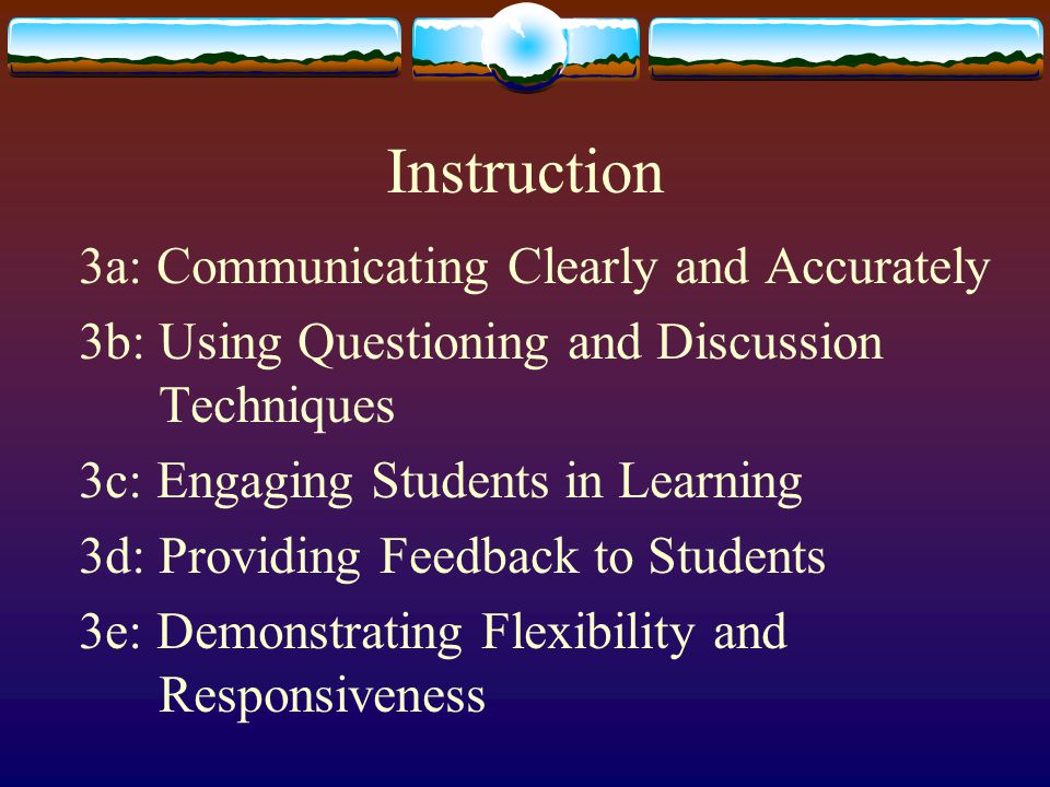Instruction 3a: Communicating Clearly and Accurately