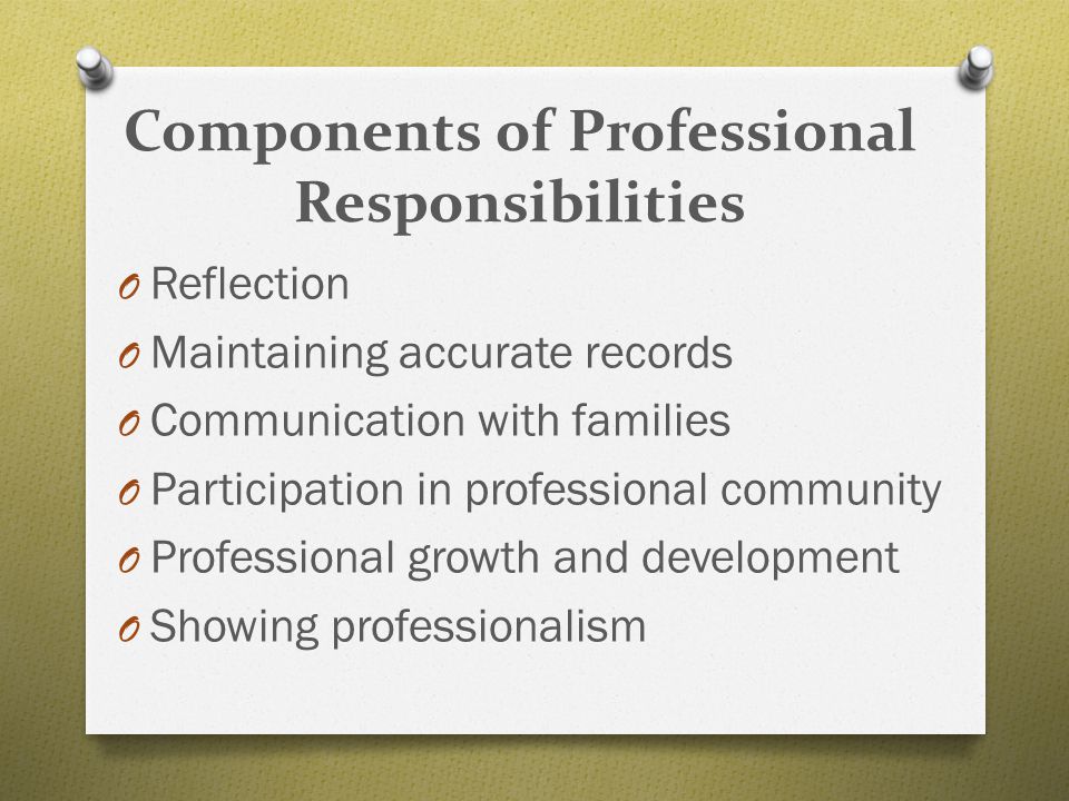 Components of Professional Responsibilities