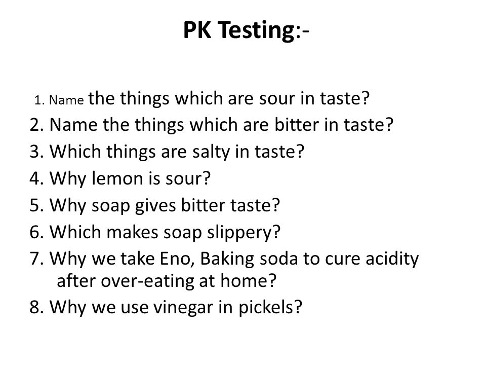 PK Testing:-