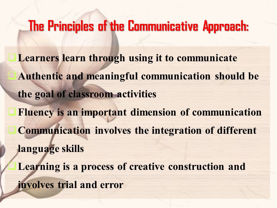 The Principles of the Communicative Approach: