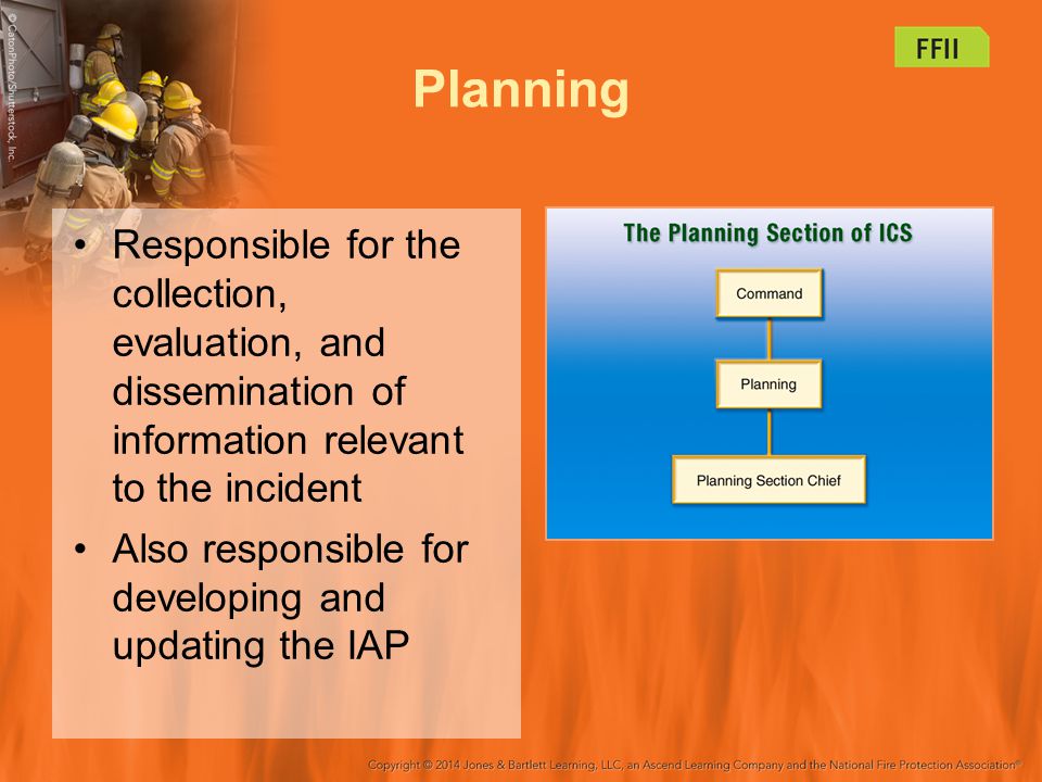 Planning Responsible for the collection, evaluation, and dissemination of information relevant to the incident.