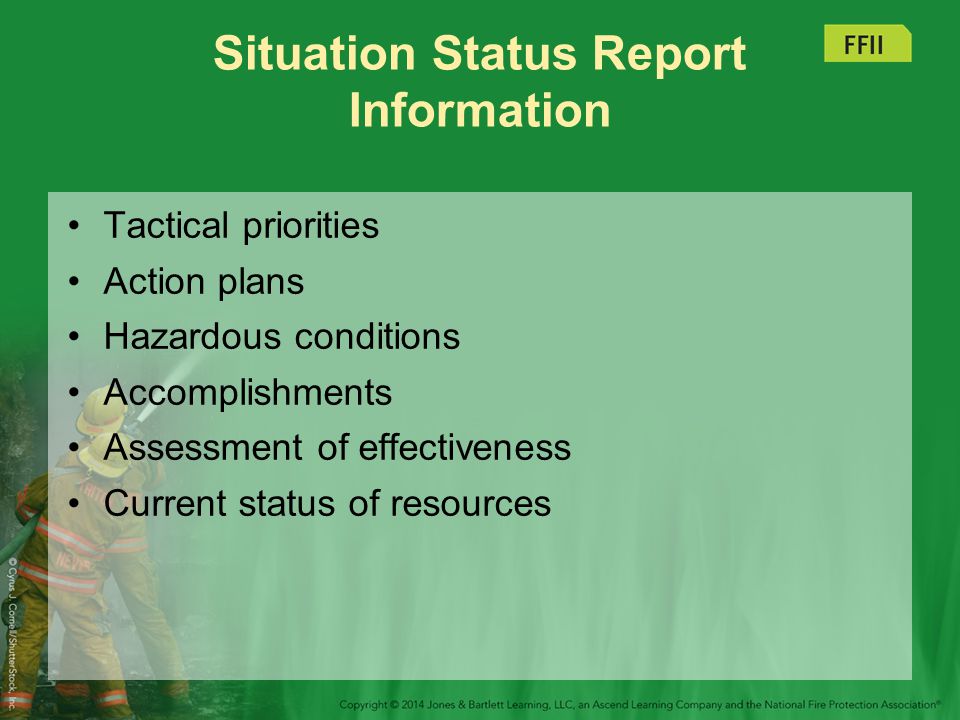 Situation Status Report Information