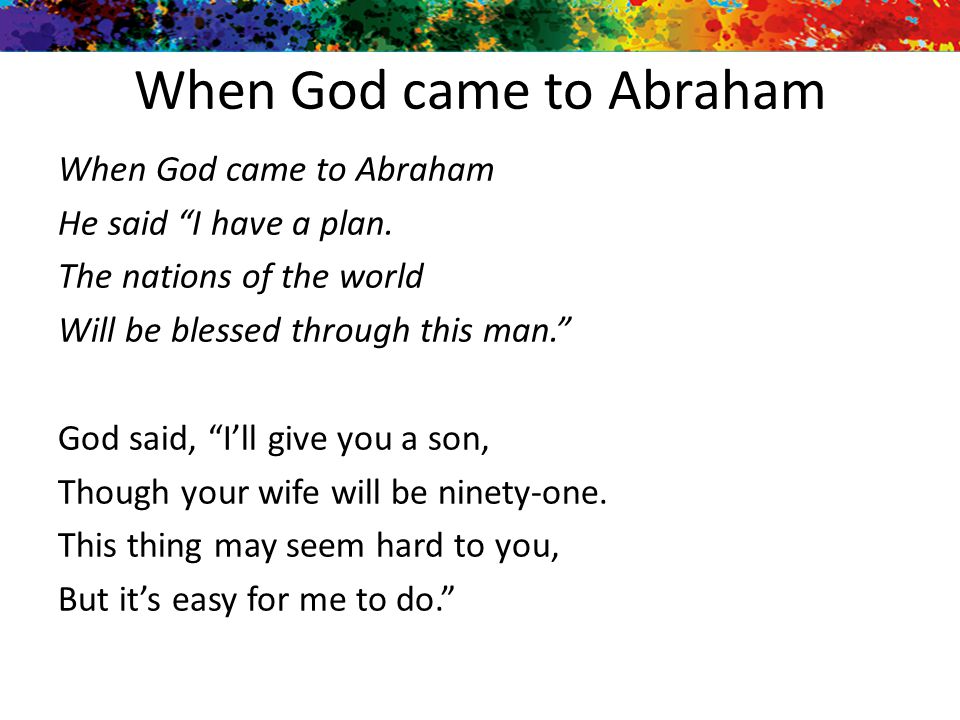 When God came to Abraham