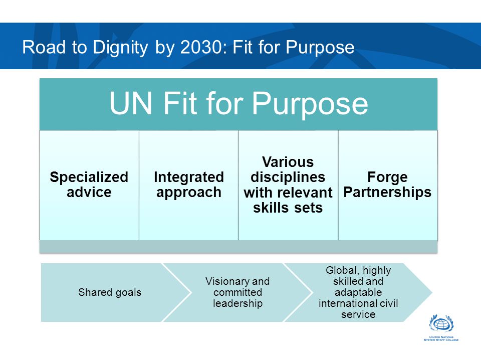 Road to Dignity by 2030: Fit for Purpose