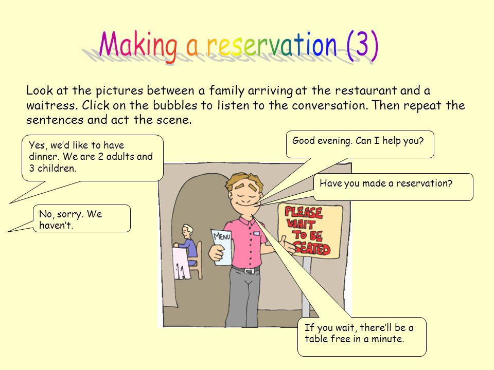 Making a reservation (3)