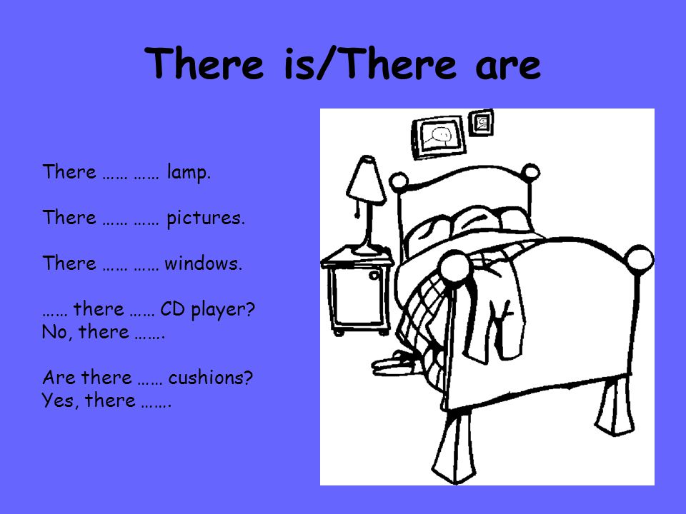 There is/There are There …… …… lamp. There …… …… pictures.
