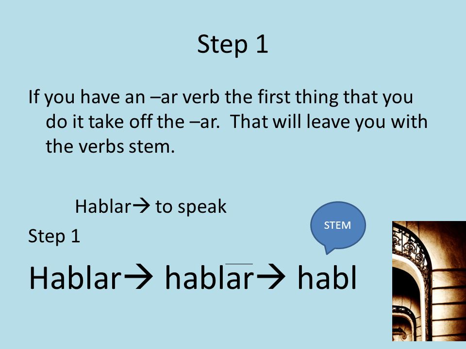 Hablar hablar habl Step 1