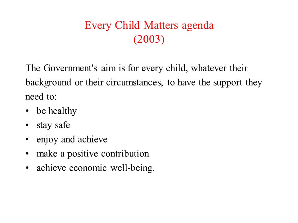 Every Child Matters agenda (2003)