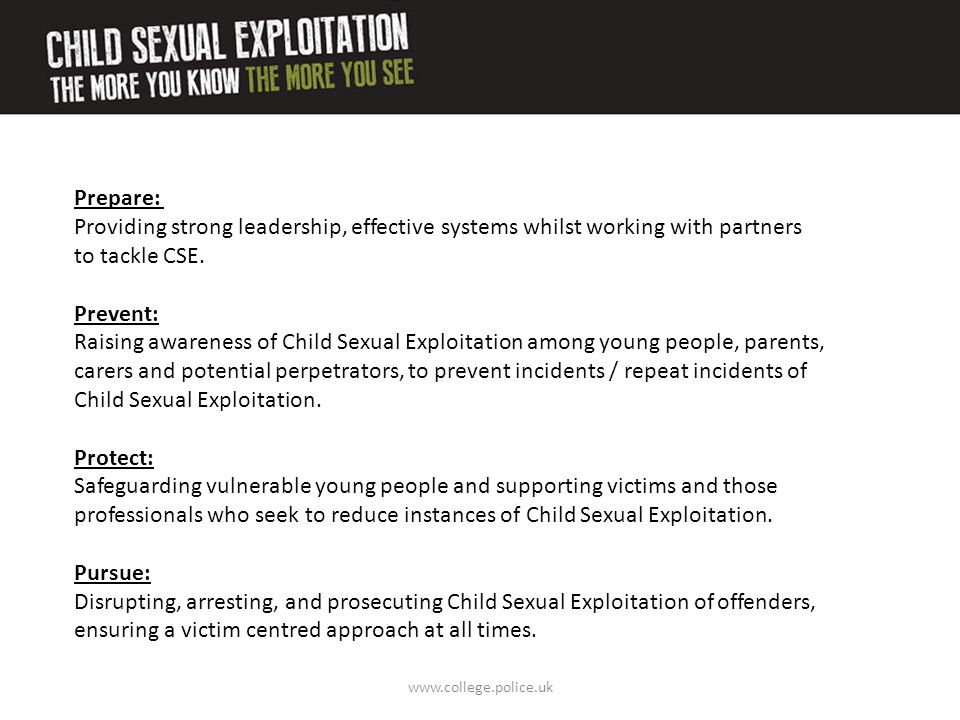 Child Sexual Exploitation. Protect: