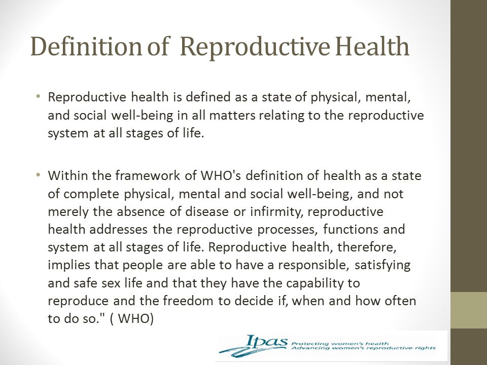 Definition of Reproductive Health