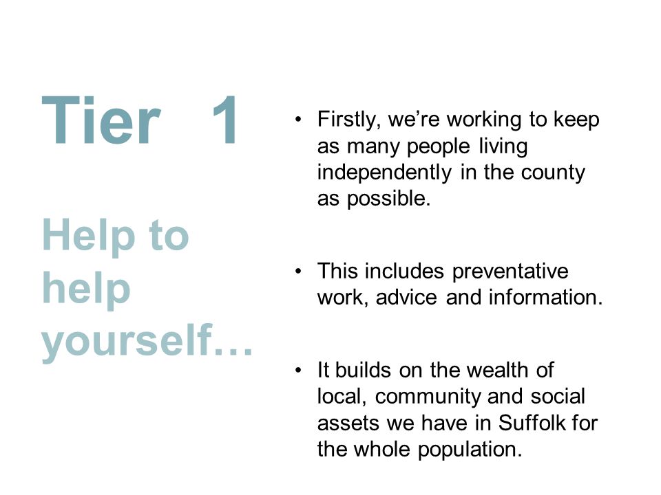 Tier 1 Help to help yourself…