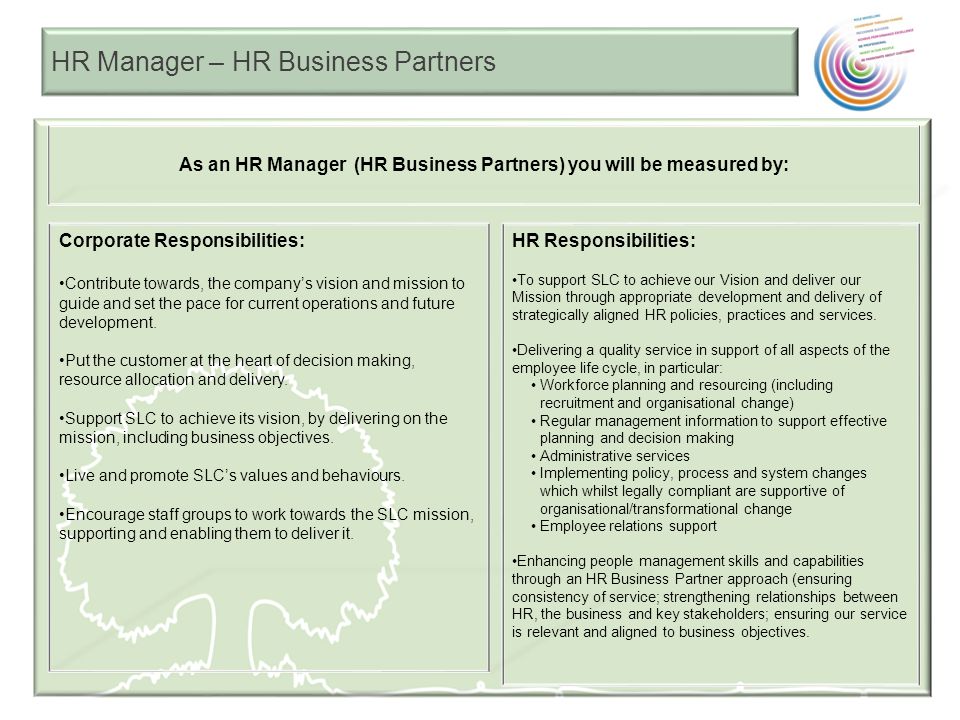 HR Manager – HR Business Partners