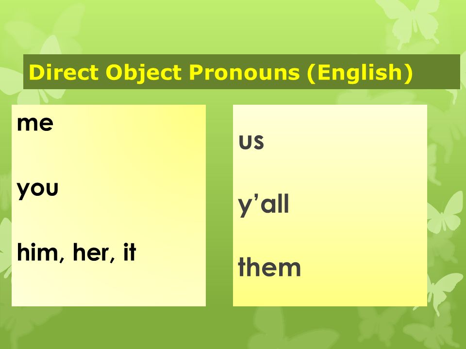 Direct Object Pronouns (English)