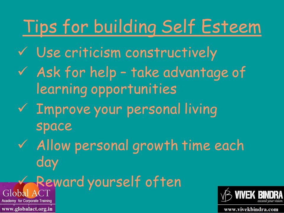 Tips for building Self Esteem