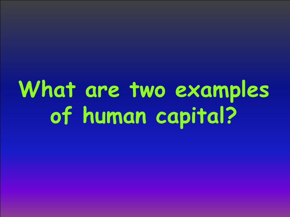 What are two examples of human capital