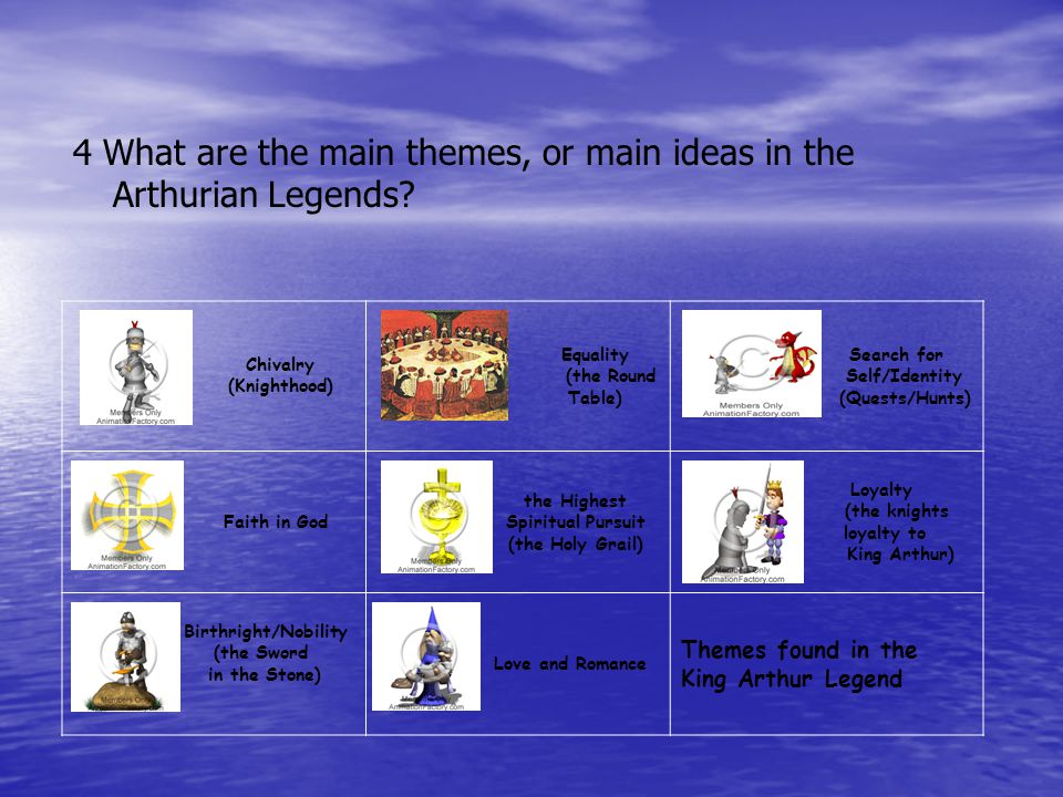 4 What are the main themes, or main ideas in the Arthurian Legends