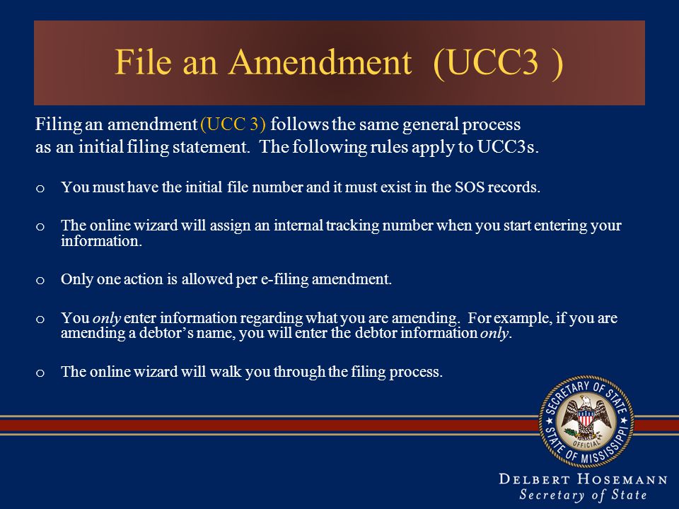 File an Amendment (UCC3 )