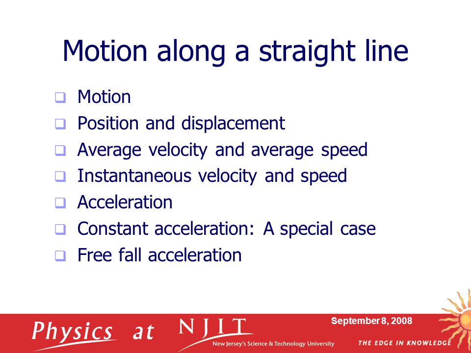 Motion along a straight line