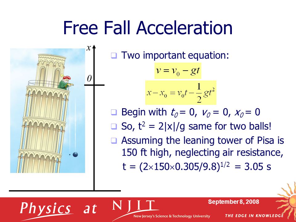 Free Fall Acceleration